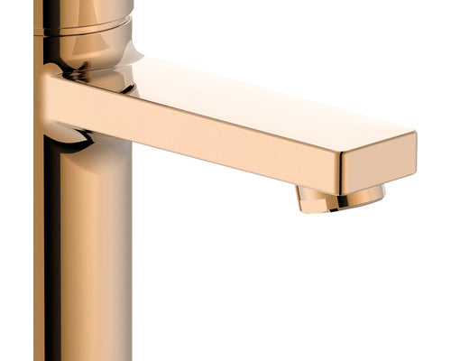 Baterie lavoar monocomanda Roca Naia tehnologie Cold Start rose gold