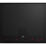 Plita incorporabila Beko HII68811NT, Inductie, Indyflex+, Automatic Cooking Function, Wipe Guard, Control touch, 15 trepte, 60 cm, Negru