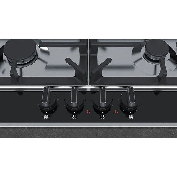 Plita incorporabila Neff T26DA59N0, Gaz, 4 zone de gatit, 1 zona de gatit Wok, 60 cm, Inox