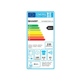 Uscator de Rufe SHARP KD-NHB8S7GW21-EE, Pompa de Caldura, 8 kg, 15 programe, Clasa A++, Alb