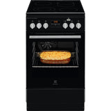 Aragaz Electrolux LKR564200K, Electric, 4 zone de gatit, Timer, 58 l, Autocuratare catalitica, Iluminare cuptor, SteamBake, AirFry, Grill, Clasa A, Negru