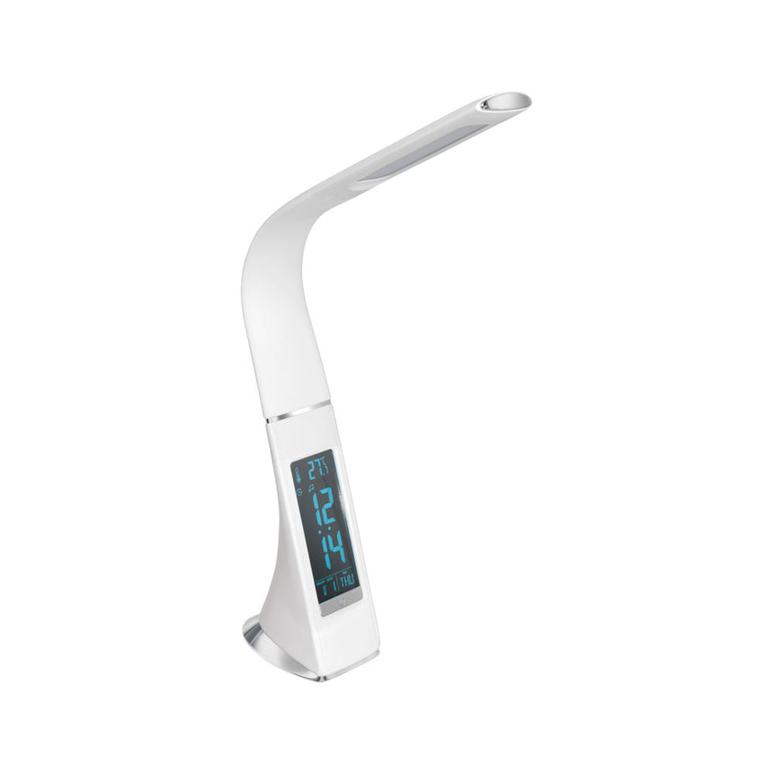 Lampa de birou COGNOLI, cu touch, 3 trepte, cu baterii, EGLO, LED, 3.2W, 300 lm, 5000K, lumina neutra, plastic, alb, 7 x 10 x 51 cm, A+