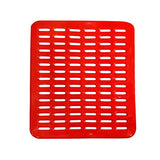 Covoras protectie chiuveta, Frandis, 31.5x28 cm, PVC, rosu, model grila