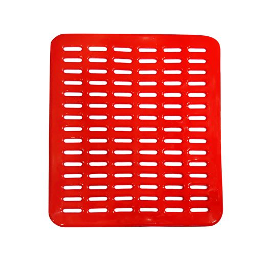 Covoras protectie chiuveta, Frandis, 31.5x28 cm, PVC, rosu, model grila