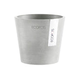 Ghiveci din plastic reciclat Ecopots Amsterdam Mini, 10,5 cm, Alb Gri