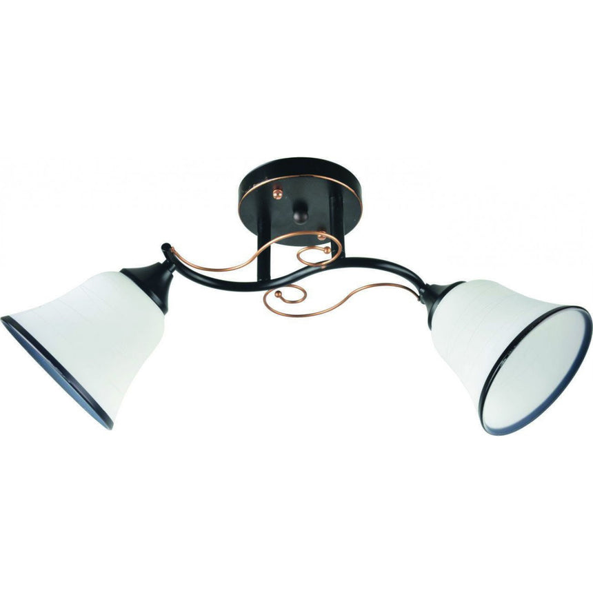 Lustra Klausen Kami2, 2xE27, metal negru si auriu, H24cm, D50cm