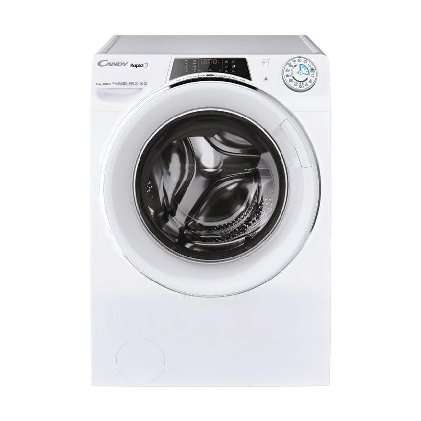 Masina de spalat rufe cu uscator Candy Rapid'O ROW4966DWMCT\1-S, Spalare 9 kg / Uscare 6 kg, 1400 rpm, Motor Speed Drive Inverter, Wi-Fi/ hOn app, Clasa A, Steam, Quick&Clean Technology, Alb