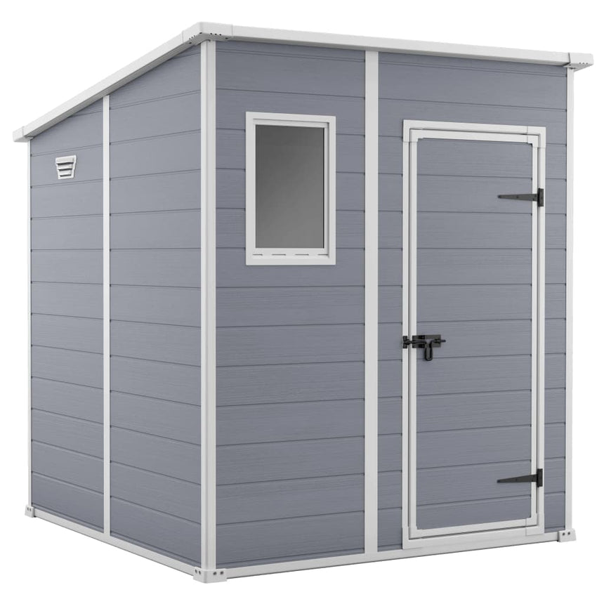 Sopron de depozitare pentru gradina, Keter, Polipropilena, 183.5 x 185 x 200 cm, Gri