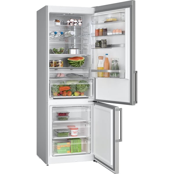 BOSCH KGN49AIBT Frigider combinat, No Frost, 440 l, H: 203 cm, Display LED TouchControl pe usa, VitaFresh XXL, clasa energetica B, Argintiu