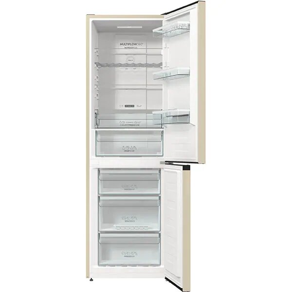 Combina frigorifica GORENJE NRK6192AC4, No Frost Plus, 302 l, H 185 cm, Clasa A++, Crem