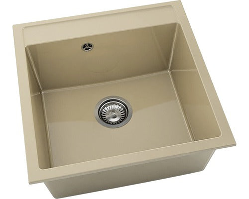 Chiuveta Bucatarie Cu O Cuva Fat Avangard 225 51x51 Cm, Fara Picurator, Marmura Compozita Roz Onix
