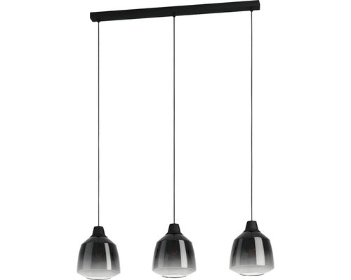 Lustra Sedbergh E27 Max. 3x40w, Negru/fumuriu