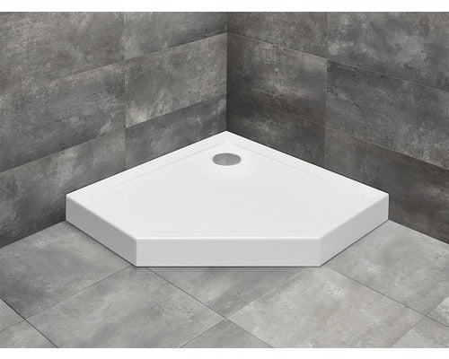 Cadita de Dus Pentagonala Radaway Doros PT Compact, 90x90x11,5 cm, Acril, SDRPTP9090-05, Alb