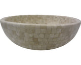 Lavoar Rotund din Travertin Mega 16, 40,6x15 cm, Crem