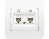 Priza Date Rj45 Dubla Utp Jazz Cat6e, Alb Mat