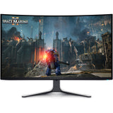 Monitor Gaming Curbat QD-OLED Alienware AW3225QF 31.5", 4K UHD (3840x2160), 240Hz, 0.03 ms GTG, NVIDIA G-Sync™ Compatible, VESA AdaptiveSync Display, 1700R, Console compatible, USB Type-C, Hub USB, 2x HDMI, DisplayPort, Pivot, VESA, negru-alb
