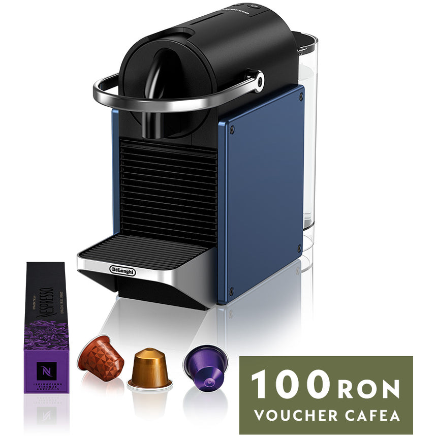 Espressor Nespresso De'Longhi Pixie EN127.BL PIXIE, 0132193844, 19 bar, Incalzire rapida 25 secunde, Oprire automata, Capacitate rezervor de apa 0.7 l, albastru, set capsule degustare inclus