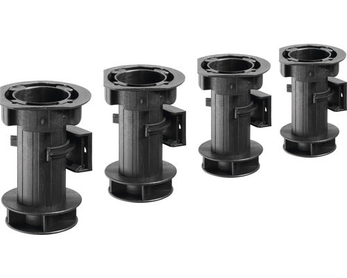 Picioare Mobila Ascunse Hettich Ø25x(100-120) Mm, Inaltime Reglabila, Plastic Negru, Pachet 4 Bucati
