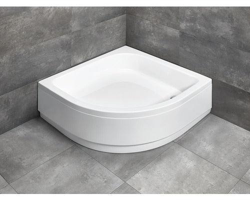 Cadita de Dus Semirotunda Radaway Samos A, 80x80x29,5 cm, Acril, Montaj cu Panou, 4S88300-03, Alb