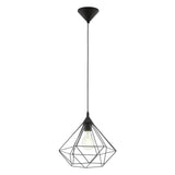 Pendul vintage Tarbes, EGLO, 1xE27, otel, plastic, negru, 110 x 32.5 cm, inaltime reglabila, IP20