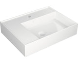 Lavoar ceramica Jungborn Quattro 61 cm, polita stanga, alb lucios