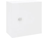 Dulap baie cub suspendat SAVINIDUE Moon, 1 usa, PAL, 45x45 cm, alb lucios