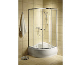 Cabina de dus semirotunda Radaway Classic A, 80x80x185 cm, sticla securizata grafit, profil alb
