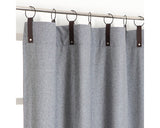 Draperie Cu Inele Si Bride Din Piele, Uni, Gri 140x245 Cm