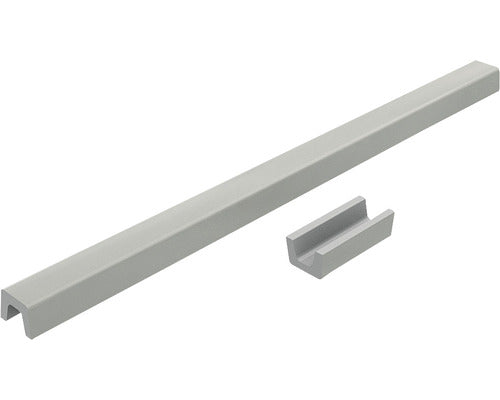 Prag cabina dus drept din marmura compozita 140 cm Gri inox