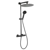 Sistem de dus Ferro Trevi, Termostatic, Lungime de instalare reglabila, Protectie impotriva arsurilor, Cu accesorii, Negru