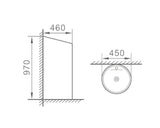Lavoar Freestanding Rotund, 45 cm, Negru Mat, P704MB