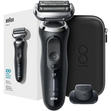 Aparat de ras electric Braun Series 7 MBS7 Max Braun 100 years Design Edition, Wet&Dry, 4 elemente de taiere, SensoFlex, AutoSense, accesoriu pentru tuns, Trusa de voiaj, Negru