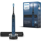 Periuta de dinti electrica Philips Sonicare DiamondClean 9000 HX9911/88, 62000 miscari/min, 4 moduri de curatare, 3 nivele intensitate, senzor presiune, functia BrushSync, aplicatie Sonicare, wireless Bluetooth, toc transport, baza de incarcare, Acvamarin