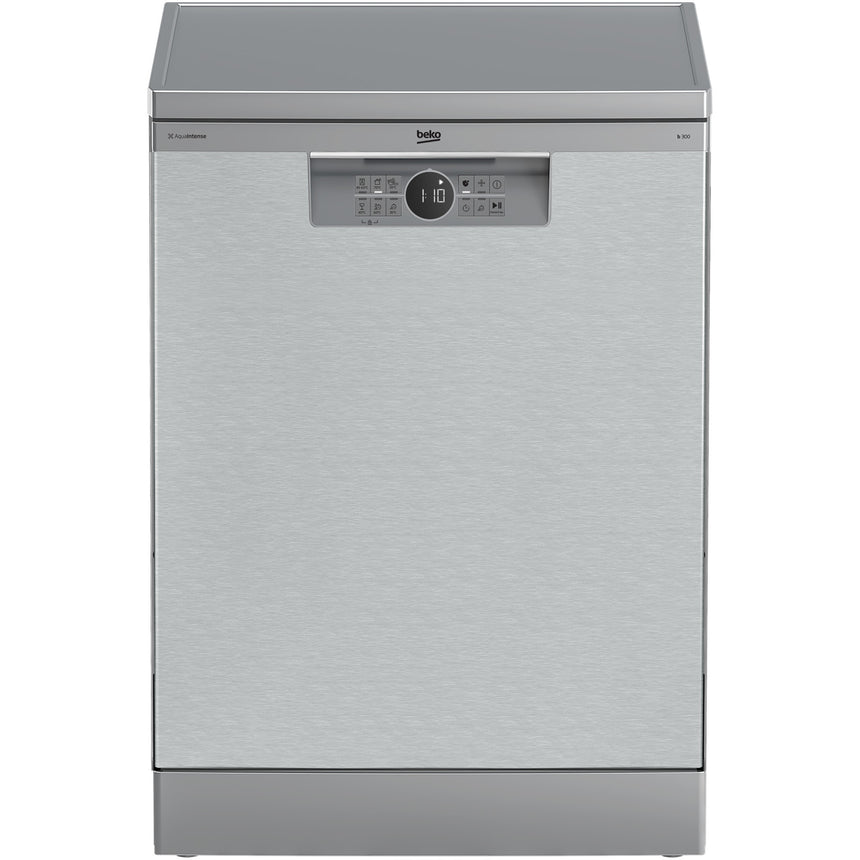 Masina de spalat vase Beko BDFN26521XQ, 15 seturi, 6 programe, Clasa E, HygieneIntense, Motor ProSmart Inverter, AutoGlassShield, Fast+, Quick&Shine, 60 cm, Inox