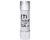 Siguranta fuzibila cilindrica gPV, ETI, protectie module fotovoltaice, 10x38, 12A, 1000V DC, 002625077