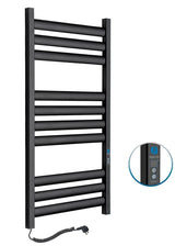 Radiator Baie Electric, Navin Avangard Black Moire 480x800 Mm 102w Digital, Conexiune Stanga, Negru