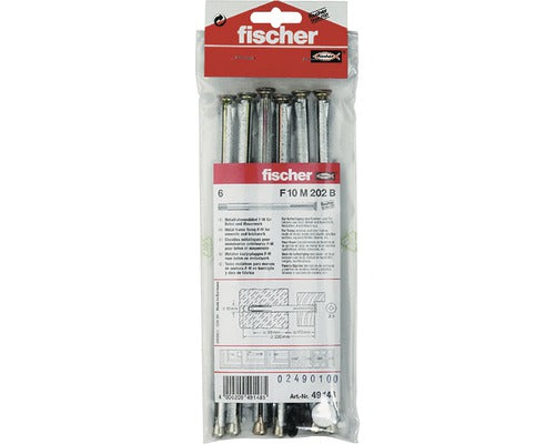 Ancore Cu Surub Fischer F10m 10x202 Mm, Pachet 6 Bucati, Pentru Rame/tocuri, Incl. Capacele De Mascare