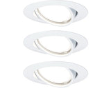 Spoturi Led Incastrate Base Gu10 5w Ø90 Mm, Becuri Led Cu 3 Trepte De Instensitate Incluse, Alb Mat, Pachet 3 Bucati