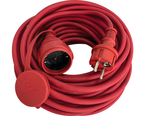 Prelungitor Electric 25m 3600w Rosu, Cablu Cauciuc Natural, Pentru Exterior