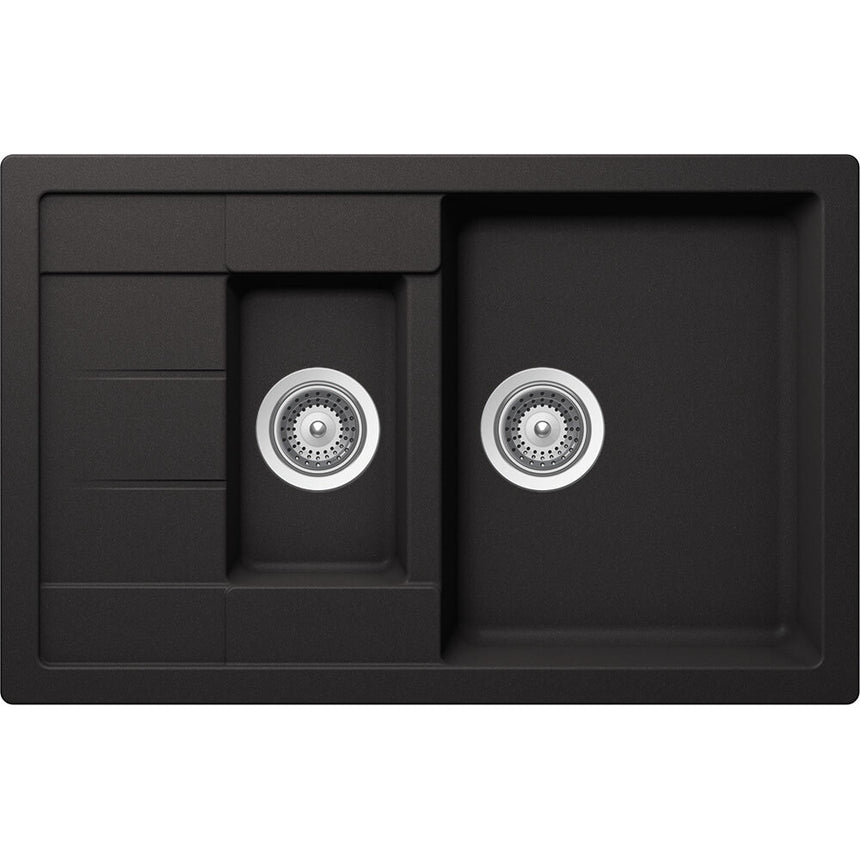 Chiuveta granit Schock Manhattan D-150S Nero Cristalite 780 x 500 mm, adancime cuva 200 mm, reversibila, montare pe blat
