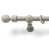 Galerie simpla Giro, lemn masiv cu diametrul 28 mm, consola clasica, 200 cm, gri antic, kit complet cu inele si carlige