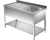 Spalator cu Polita si o Cuva, cu Picurator pe Dreapta, 120x70x85 cm, Cuva 50x50x30 cm, Inox