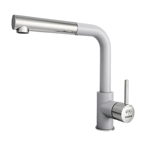 Baterie bucatarie monocomanda cu dus extractibil Impact, cartus cu disc ceramic 40 mm, aerator M24, Fatgranit gri