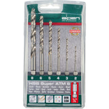 Set 6 burghie HSS pentru metal, Alpen, 1/4", Argintiu