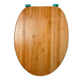 Capac wc din lemn de bambus cu balamale inox, Frandis, inchidere standard, 42.5 x 36.6 cm