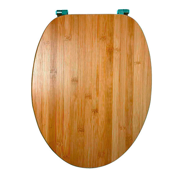 Capac wc din lemn de bambus cu balamale inox, Frandis, inchidere standard, 42.5 x 36.6 cm