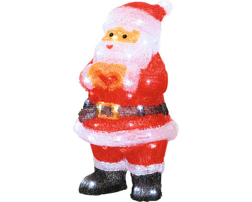 Figurina Mos Craciun Lumineo 60 Led-uri H 41 Cm Alb Rece