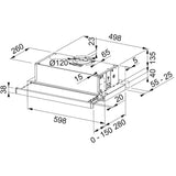 Hota Incorporabila Telescopica FRANKE FTB 60 WH, 1 motor, 310 m3/h, L 60 cm, Alb