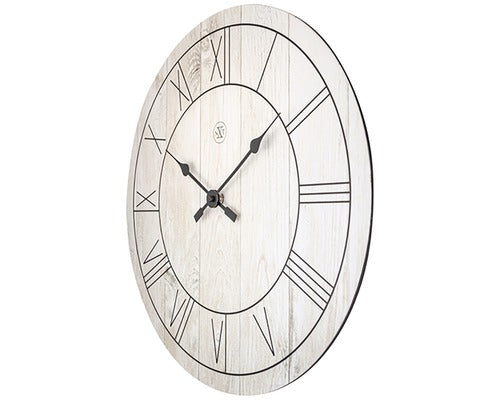 Ceas Perete Paul, Lemn, Alb Ø 40 Cm