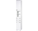 Dulap Baie Inalt Diana 300, 2 Usi 2 Sertare, PAL, 30,3x194,2 cm, Alb Lucios